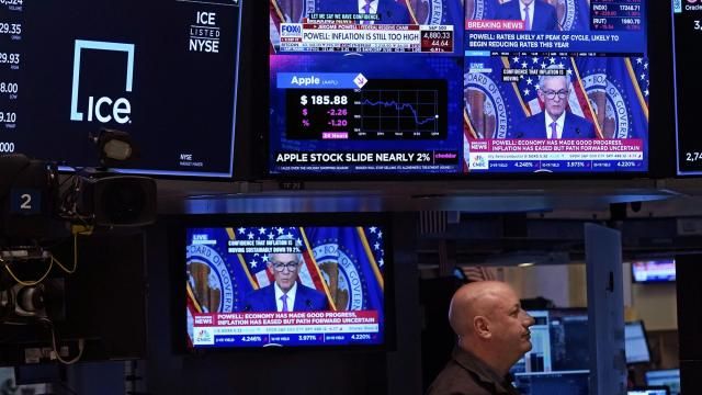 FILE - Television screens on the floor of the New York Stock Exchange show the news conference of Federal Reserve Chair Jerome Powell, Wednesday, Jan. 31, 2024. A strong performance in financial markets, particularly an outsize gain for the stock market in 2021, helped entrench existing trends of wealth inequality during the pandemic. (AP Photo/Richard Drew, File) FILE - Television screens on the floor of the New York Stock Exchange show the news conference of Federal Reserve Chair Jerome Powell, Wednesday, Jan. 31, 2024. A strong performance in financial markets, particularly an outsize gain for the stock market in 2021, helped entrench existing trends of wealth inequality during the pandemic. (AP Photo/Richard Drew, File)