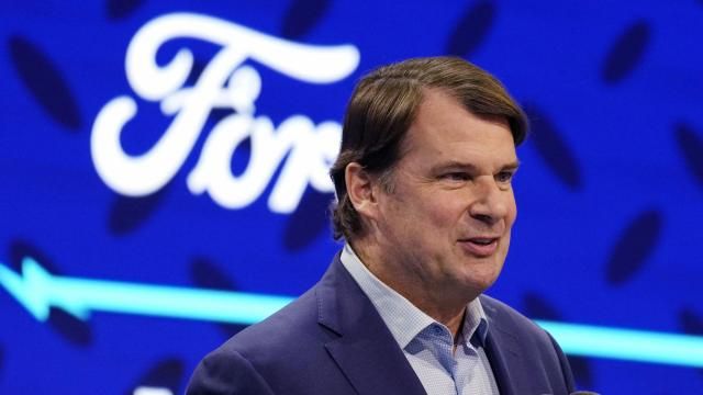 FILE - Ford Motor Co., President and CEO Jim Farley announces the automaker's new BlueOval Battery Park, Monday, Feb. 13, 2023, in Romulus, Mich. Ford's top executive says that last fall’s contentious United Auto Workers’ strike changed the company's relationship with the union to the point where it will “think carefully” about where it builds future vehicles. (AP Photo/Carlos Osorio, File) FILE - Ford Motor Co., President and CEO Jim Farley announces the automaker's new BlueOval Battery Park, Monday, Feb. 13, 2023, in Romulus, Mich. Ford's top executive says that last fall’s contentious United Auto Workers’ strike changed the company's relationship with the union to the point where it will “think carefully” about where it builds future vehicles. (AP Photo/Carlos Osorio, File)