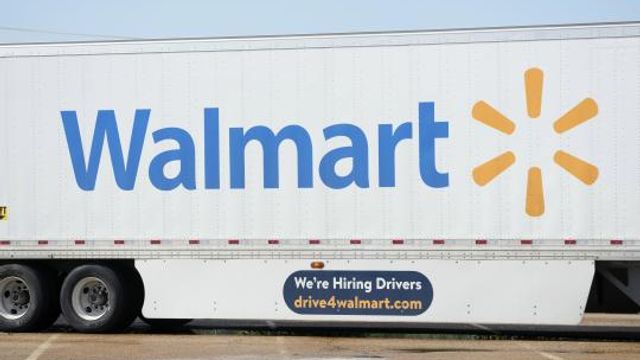 FILE - A tractor trailer bearing the Walmart logo in Richland, Miss., Sept. 6, 2023. Walmart reports earnings on Tuesday, Feb. 20, 2024. (AP Photo/Rogelio V. Solis, file) FILE - A tractor trailer bearing the Walmart logo in Richland, Miss., Sept. 6, 2023. Walmart reports earnings on Tuesday, Feb. 20, 2024. (AP Photo/Rogelio V. Solis, file)