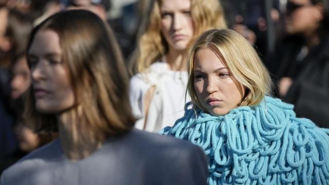 Lila Moss wears a creation as part of the Stella McCartney Fall/Winter 2024-2025 ready-to-wear collection presented Monday, March 4, 2024 in Paris. (Photo by Scott A Garfitt/Invision/AP) Lila Moss wears a creation as part of the Stella McCartney Fall/Winter 2024-2025 ready-to-wear collection presented Monday, March 4, 2024 in Paris. (Photo by Scott A Garfitt/Invision/AP)