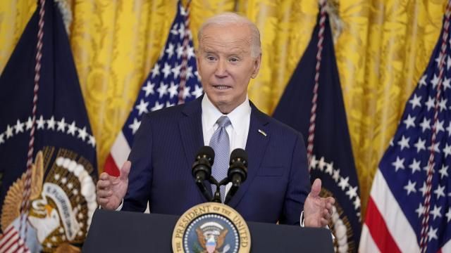 FILE - President Joe Biden speaks in the East Room of the White House, Feb. 23, 2024, in Washington. Biden is forming a new "strike force" to crack down on illegal and unfair pricing on things like groceries, prescription drugs, health care, housing and financial services. (AP Photo/Evan Vucci, File) FILE - President Joe Biden speaks in the East Room of the White House, Feb. 23, 2024, in Washington. Biden is forming a new "strike force" to crack down on illegal and unfair pricing on things like groceries, prescription drugs, health care, housing and financial services. (AP Photo/Evan Vucci, File)