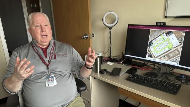 Jim Blodgett, safety and security director for the Middleton-Cross Plains Area School District, discusses digital mapping of school facilities on Tuesday, Feb. 27, 2024, at his office in Middleton, Wis. Digital maps can be used by law enforcement and others who are responding to emergencies. (AP Photo/Scott Bauer) Jim Blodgett, safety and security director for the Middleton-Cross Plains Area School District, discusses digital mapping of school facilities on Tuesday, Feb. 27, 2024, at his office in Middleton, Wis. Digital maps can be used by law enforcement and others who are responding to emergencies. (AP Photo/Scott Bauer)