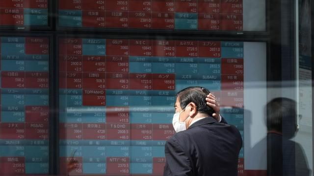 A person looks at an electronic stock board showing Japan's stock princes at a securities firm Tuesday, April 2, 2024, in Tokyo. Asian shares were mixed on Tuesday after Wall Street pulled back from its record following a shaky day of trading, putting at least a temporary halt to its huge rally since Halloween. (AP Photo/Eugene Hoshiko) A person looks at an electronic stock board showing Japan's stock princes at a securities firm Tuesday, April 2, 2024, in Tokyo. Asian shares were mixed on Tuesday after Wall Street pulled back from its record following a shaky day of trading, putting at least a temporary halt to its huge rally since Halloween. (AP Photo/Eugene Hoshiko)
