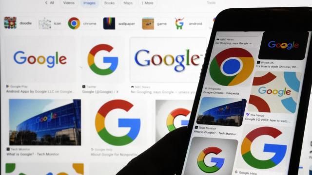 FILE - Google logos are displayed when searched for Google in New York, Sept. 11, 2023. Google said it will combine the software division responsible for Android mobile software and the Chrome browser with the hardware division known for Pixel smartphones and Fitbit wearables. It is part of a broader push to integrate artificial intelligence more broadly throughout the company. (AP Photo/Richard Drew, File) FILE - Google logos are displayed when searched for Google in New York, Sept. 11, 2023. Google said it will combine the software division responsible for Android mobile software and the Chrome browser with the hardware division known for Pixel smartphones and Fitbit wearables. It is part of a broader push to integrate artificial intelligence more broadly throughout the company. (AP Photo/Richard Drew, File)