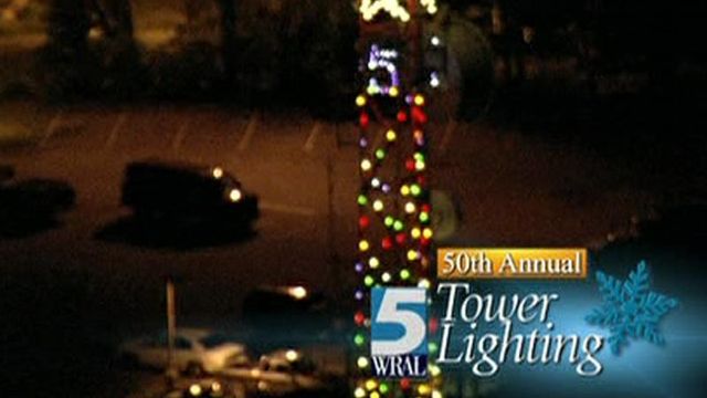 WRAL lights tower to signal holiday season