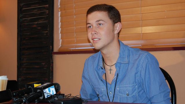 Web only: Scotty talks with reporters backstage
