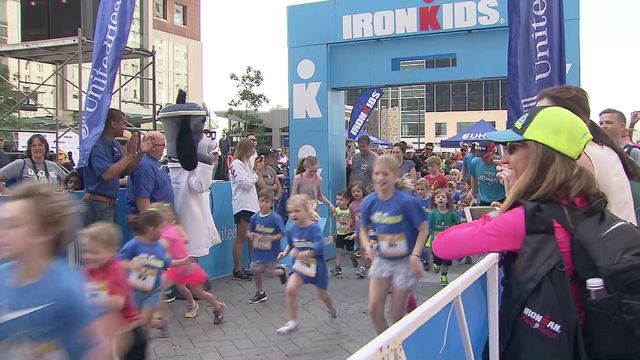 Children compete in Ironkids fun run