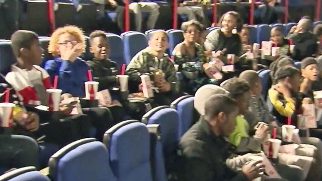 Kids see 'Black Panther' thanks to fundraiser