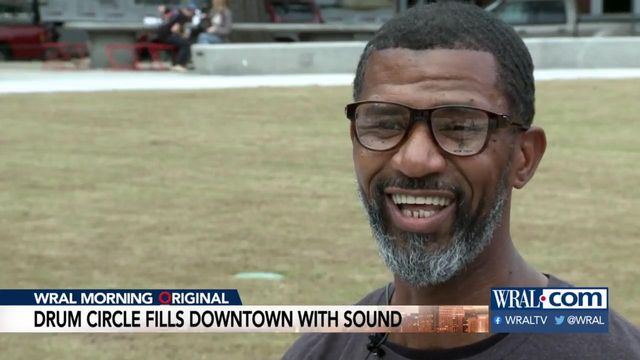 Drum circle fills downtown Raleigh with sound