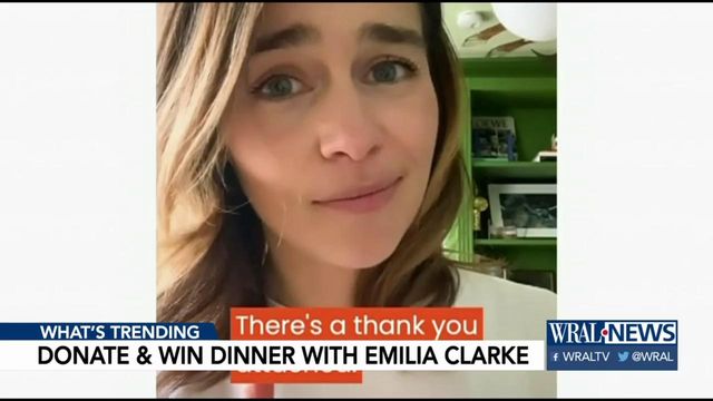 Donate money and you could win a virtual date with Emilia Clarke