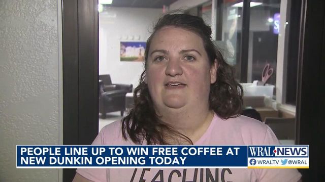 Customers line up for new Dunkin' in Garner