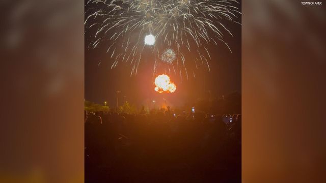 Caught on cam: Apex fireworks end with fireball 