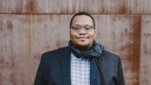 In this 2020 image provided by the Cincinnati Opera, Kevin Day poses in Nashville, Tenn. “Lalovavi," an Afrofuturist world premiere composed by Kevin Day, will be presented by the Cincinnati Opera on June 19, 2025, to mark Juneteenth in the first of three commissions from the company to all-Black creative teams. (Sara Bill Photography/Cincinnati Opera via AP) In this 2020 image provided by the Cincinnati Opera, Kevin Day poses in Nashville, Tenn. “Lalovavi," an Afrofuturist world premiere composed by Kevin Day, will be presented by the Cincinnati Opera on June 19, 2025, to mark Juneteenth in the first of three commissions from the company to all-Black creative teams. (Sara Bill Photography/Cincinnati Opera via AP)