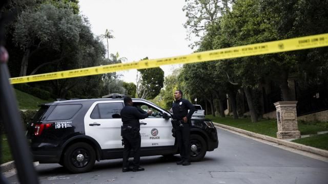Police officers on the street during a raid of Sean Combs’ home in Los Angeles, on Monday, March 25, 2024. Federal agents raided homes in Los Angeles and Miami on Monday that are connected to the hip-hop mogul Sean Combs, a person with knowledge of the case said. (Jenna Schoenefeld /The New York Times) Police officers on the street during a raid of Sean Combs’ home in Los Angeles, on Monday, March 25, 2024. Federal agents raided homes in Los Angeles and Miami on Monday that are connected to the hip-hop mogul Sean Combs, a person with knowledge of the case said. (Jenna Schoenefeld /The New York Times)