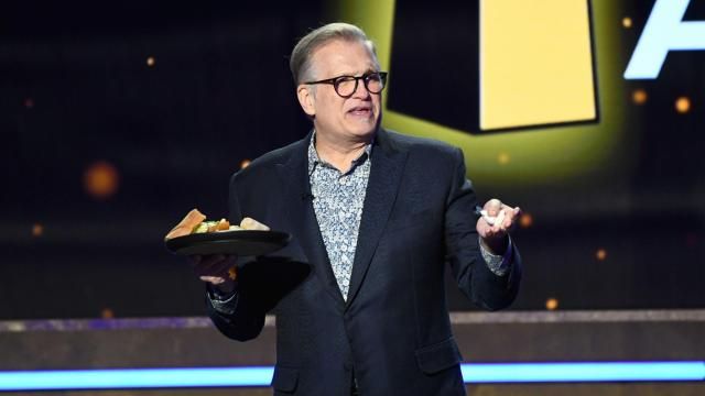 **This photo is for use with this specific article only** Drew Carey speaks onstage during the 2024 Writers Guild Awards on Sunday, April 14. Mandatory Credit: Alberto E. Rodriguez/Getty Images via CNN Newsource. Dateline: LOS ANGELES, April 14, 2024