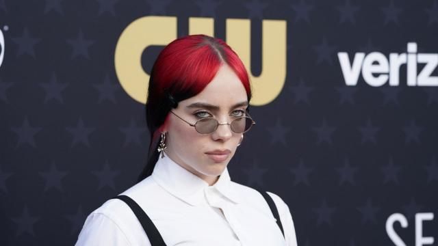 FILE - Billie Eilish arrives at the 29th Critics Choice Awards on Sunday, Jan. 14, 2024, at the Barker Hangar in Santa Monica, Calif. Eilish will embark on a worldwide arena tour this fall. It kicks off in Quebec City in Canada on Sept. 29 and concluding in Dublin on July 27, 2025.(Photo by Jordan Strauss/Invision/AP, File)