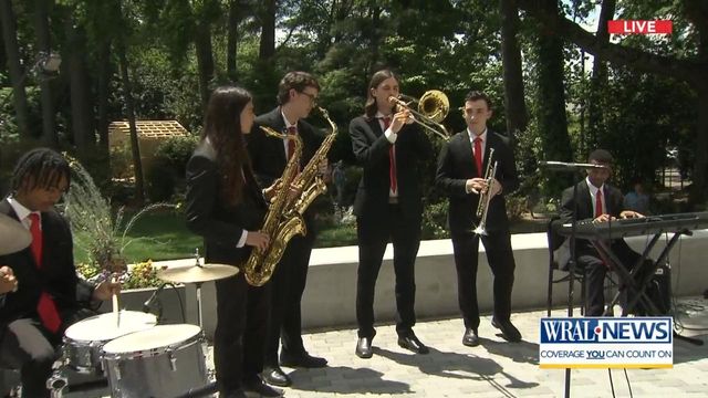 Triangle Youth Jazz Ensemble playing spring concert at Meredith College