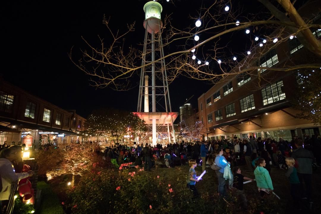 american tobacco campus christmas 2011 Tower Lighting Triangle Christmas Tree Challenge -