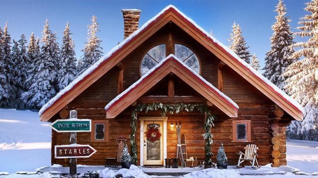 Zillow has posted photos of Santa's house at the North Pole, which even features a tiny house elf village.