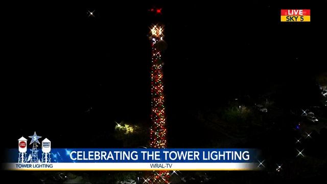 3-2-1! Watch the moment the WRAL-TV tower is lit