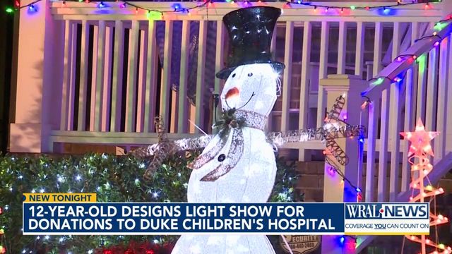 12-year-old designed light show to raise money for Duke Children's