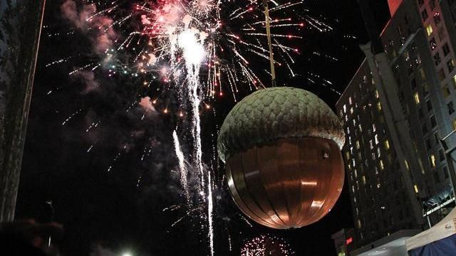 Thousands watch acorn drop into 2014