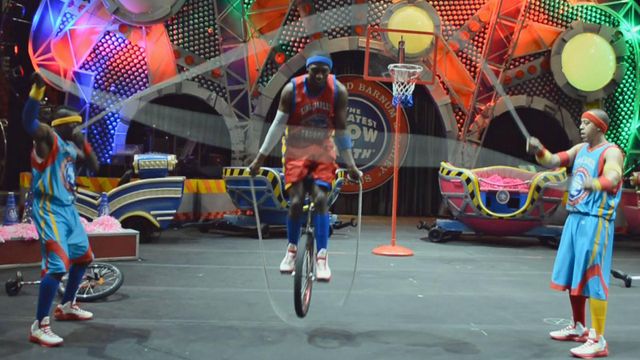 Ringling Bros. boasts unicycle basketball players