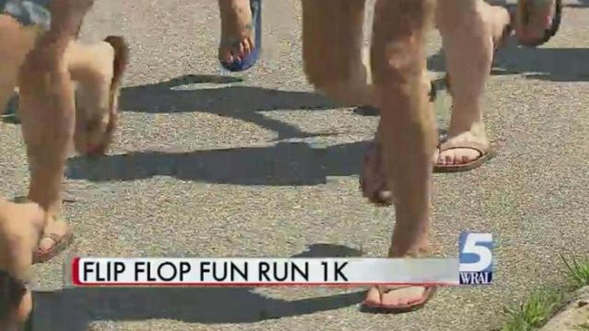 Runners flip and flop toward world record