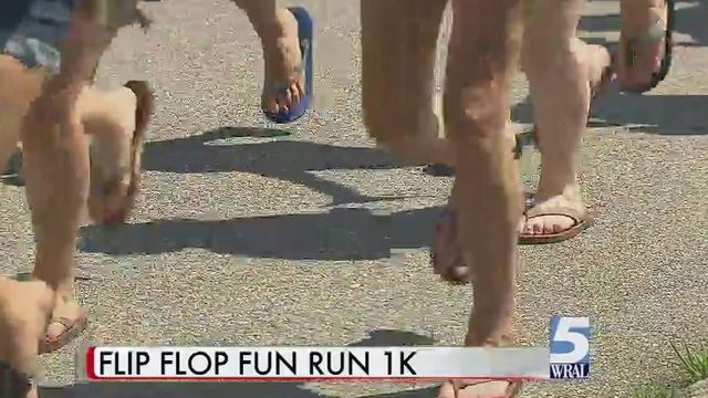Runners flip and flop toward world record