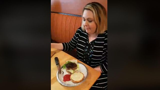 Out and About's Kathy Hanrahan tries the tarantula burger