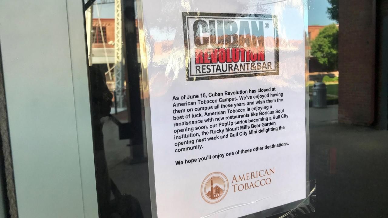 Cuban Revolution closes after 10 years at American Tobacco Campus