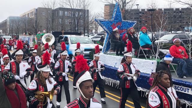 West Main Street in Durham was filled with holiday themed decorations, entertainment, and cheer on Saturday morning.