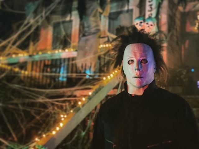 Halloween displays in the Triangle.