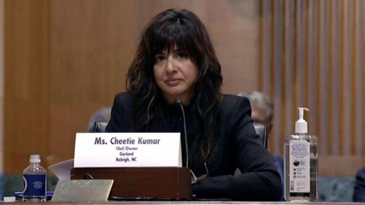 Garland restaurant owner Cheetie Kumar spoke before U.S. senators on Wednesday, March 30, 2022.