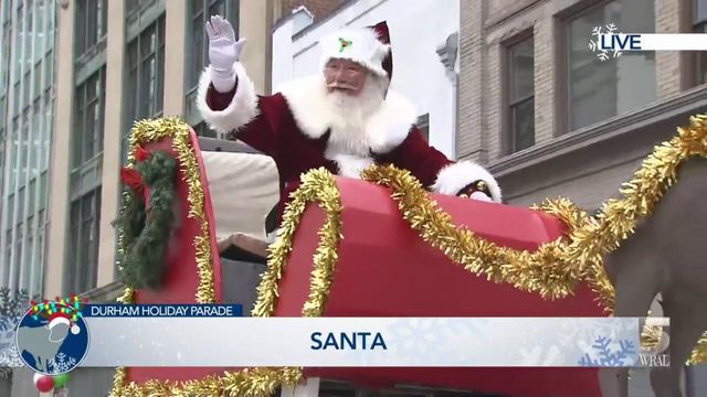 Santa arrives in downtown Durham