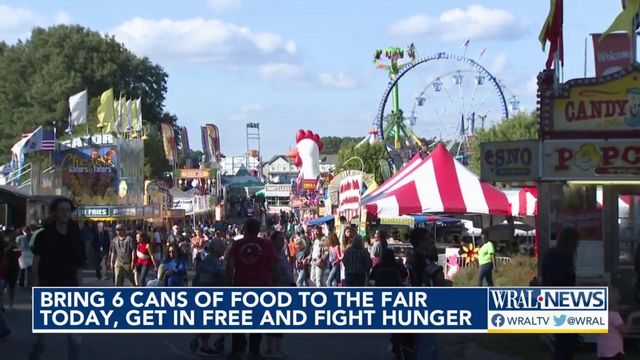 Bring 6 cans of food to the NC State Fair Thursday for free admission