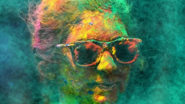 FILE - A woman smeared with colors celebrates Holi, the Hindu festival of colors, in Mumbai, India, Tuesday, March 7, 2023. (AP Photo/Rajanish Kakade, File) FILE - A woman smeared with colors celebrates Holi, the Hindu festival of colors, in Mumbai, India, Tuesday, March 7, 2023. (AP Photo/Rajanish Kakade, File)