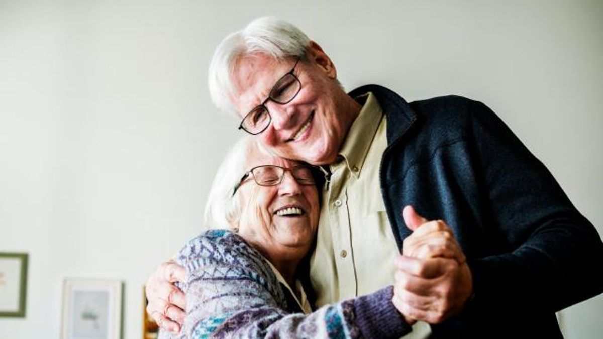 Senior couple dancing