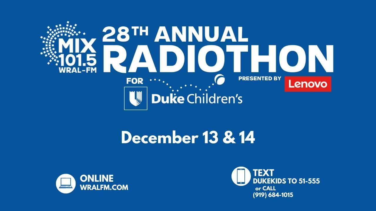 1065 Radiothon Mix 101.5 continues Radiothon tradition raising funds for Duke Children's