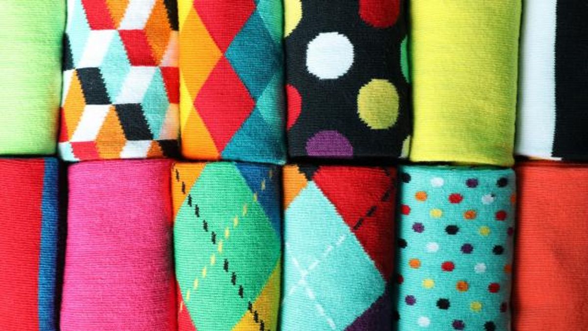Different colorful socks 