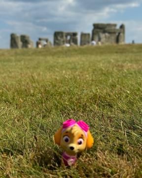 My daughter’s toy “Sky” travels to Stonehenge
