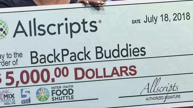 Allscripts gives $5,000 to BackPack Buddies