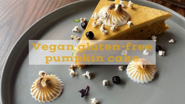 Oak Steakhouse's vegan gluten-free pumpkin cake 