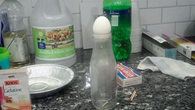 Easy Experiment: Sink an egg into a glass bottle