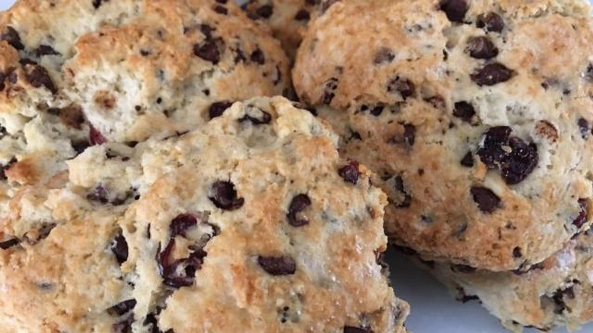 Chocolate cranberry scone