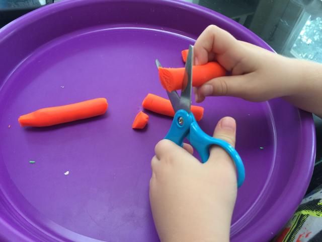 Scissor Snakes with playdough