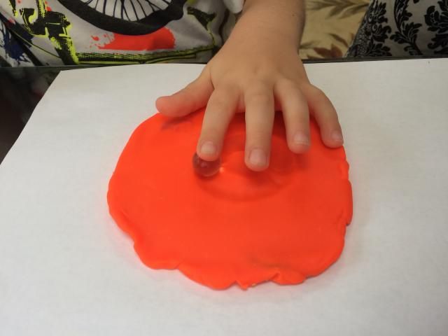 Marble maze playdough activity