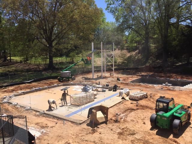 Construction at Wake Forest's Holding Park Pool
