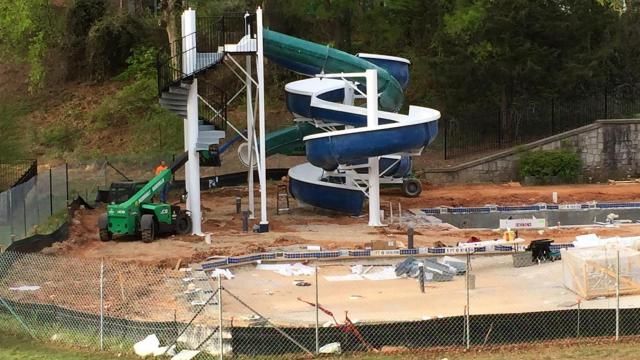 Construction at Wake Forest's Holding Park Pool