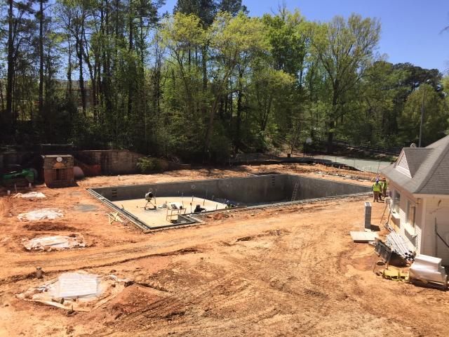 Construction at Wake Forest's Holding Park Pool